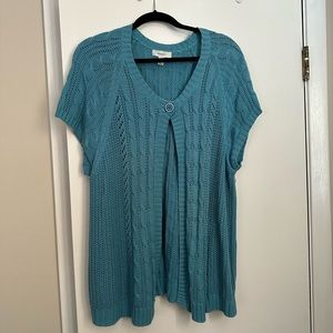 Pretty turquoise short sleeve sweater